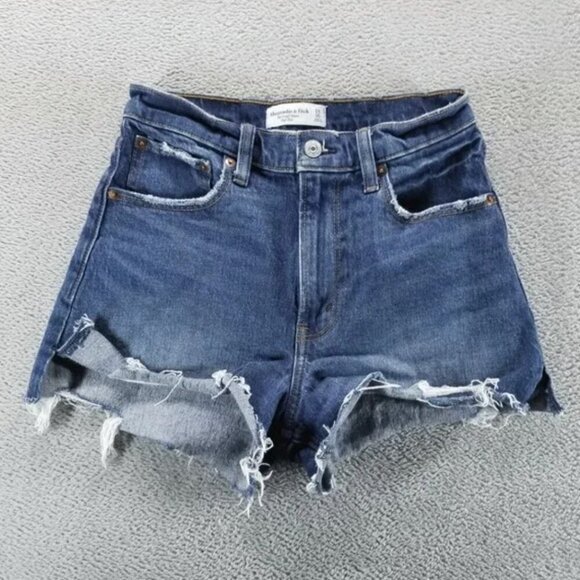 Abercrombie Fitch Shorts Womens 00 Blue The Cutoff Short High Rise 2" Denim - Picture 1 of 4